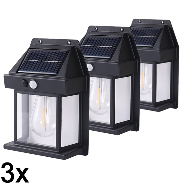 3x Lampada solare da esterno – nessun cablaggio necessario | FLUXLAMP
