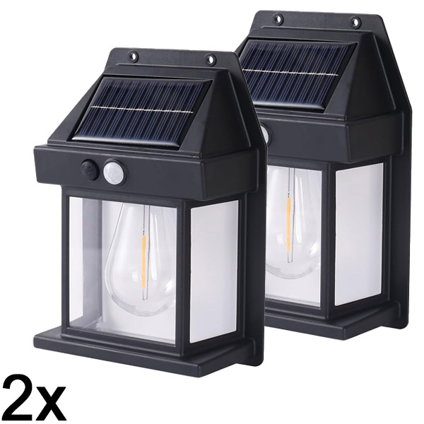 2x Lampada solare da esterno – nessun cablaggio necessario | FLUXLAMP