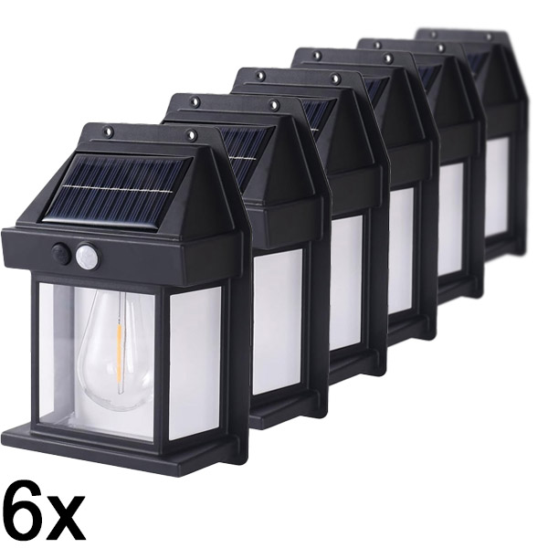 6x Lampada solare da esterno – nessun cablaggio necessario | FLUXLAMP