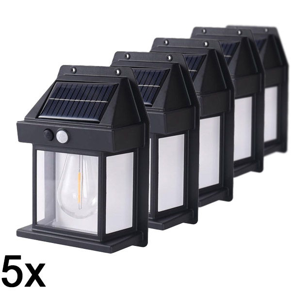 5x Lampada solare da esterno – nessun cablaggio necessario | FLUXLAMP